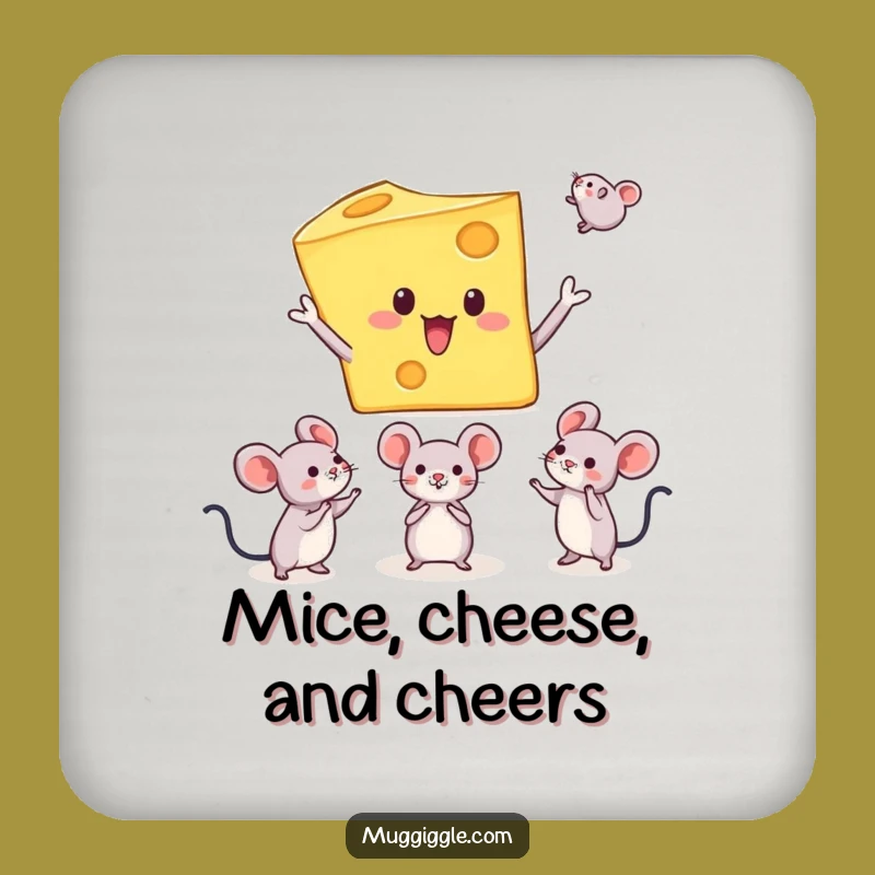 Funny Cheese Juggling Mice Coaster A Hilarious Table Protector Gift
