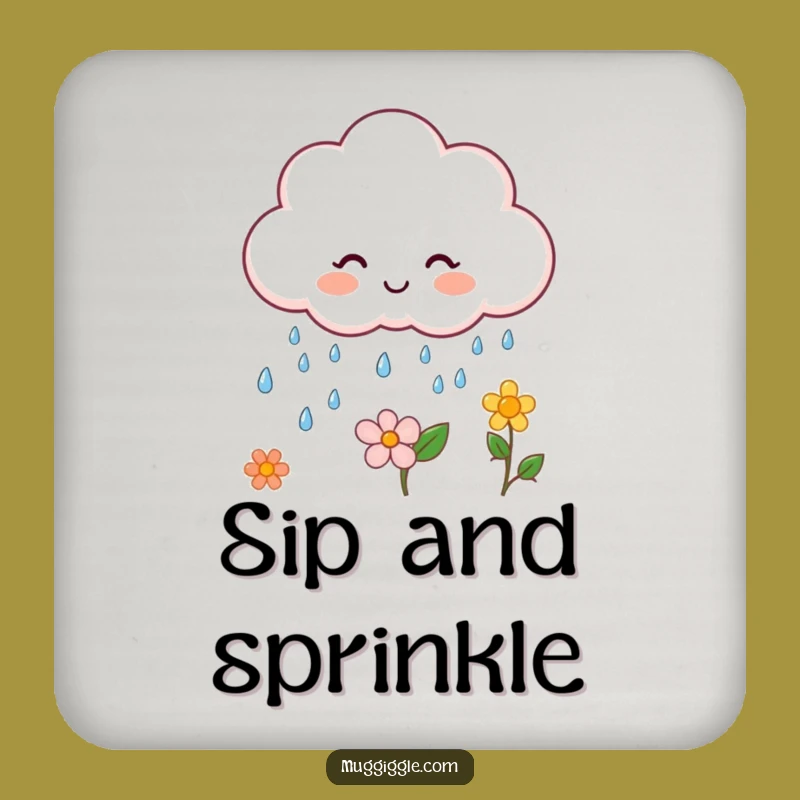 Funny Cloud Rain Coaster: Protect Surfaces with a Cheerful Drizzle
