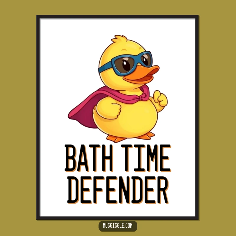 Funny Superhero Rubber Ducky Poster: Heroic Art for Wall Decor, Great Funny Gift!