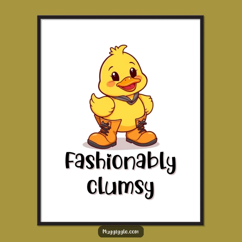Funny Clumsy Duck Boots Poster: Hilarious Art for Your Wall
