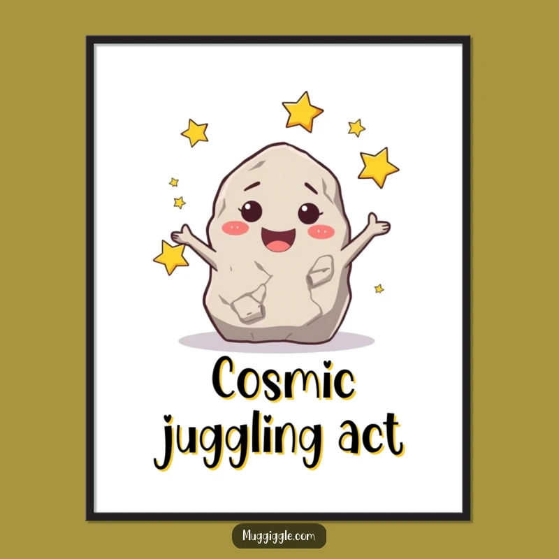 Funny Juggling Rock Stars Poster: Cosmic Art for Your Walls