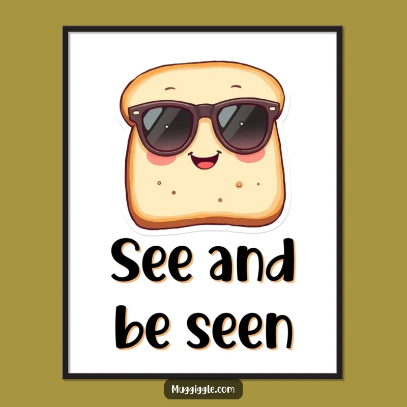 Funny Poster: Hilarious Bread Sunglass Art for Cool Kitchen Walls