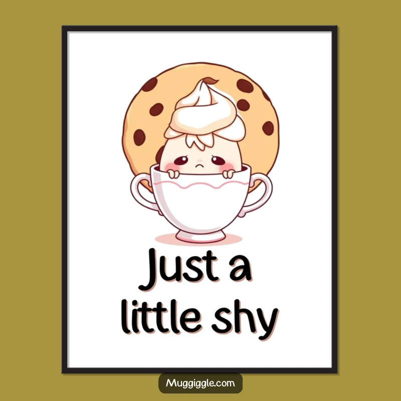 Funny Teacup & Cookie Poster - Adorable Wall Art for Sweet Spaces!