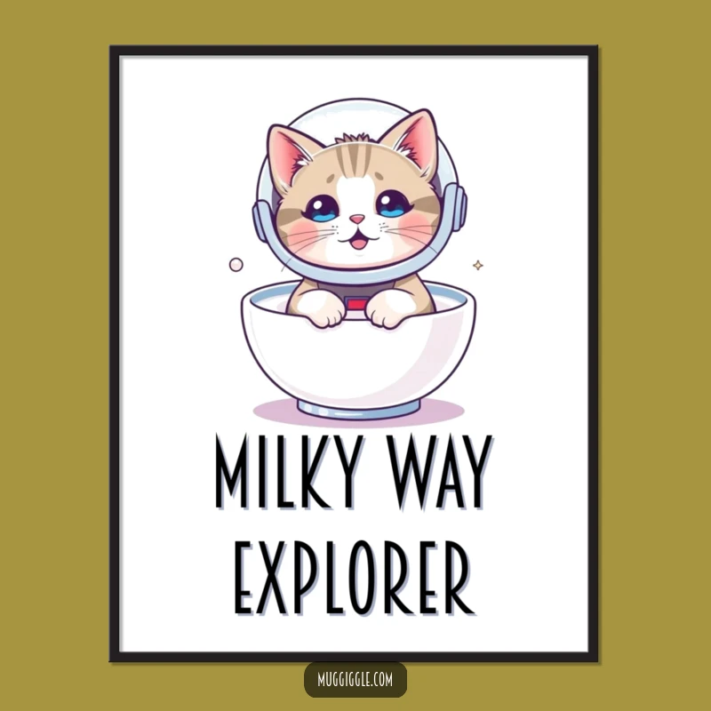 Funny Astronaut Cat Poster - Whimsical Wall Art for Space Fans!