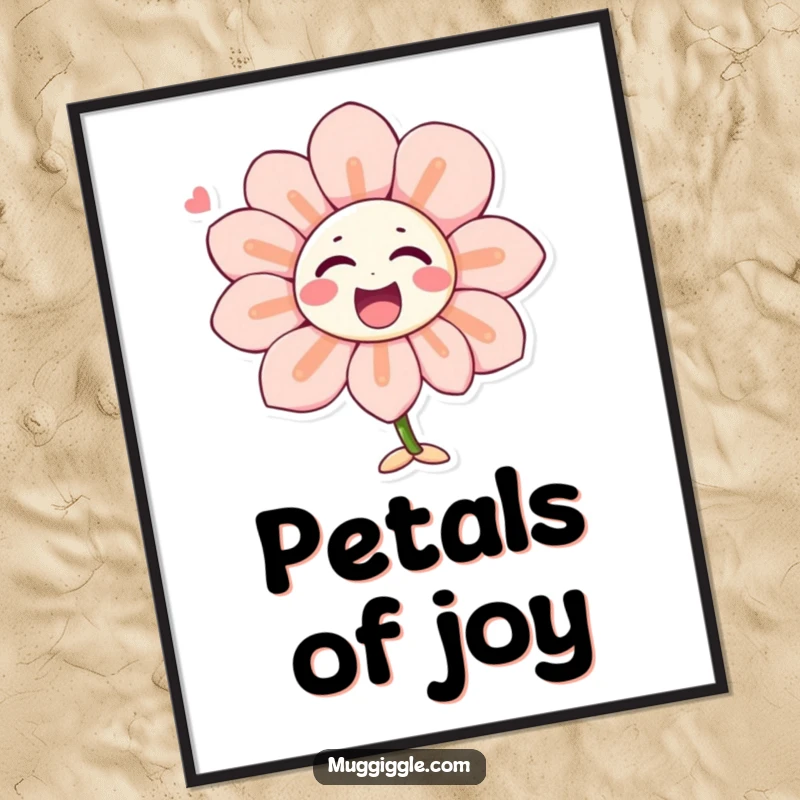 Funny poster depicting a singing flower character with laughter-shaped petals, perfect for adding cheerful and humorous wall decor.