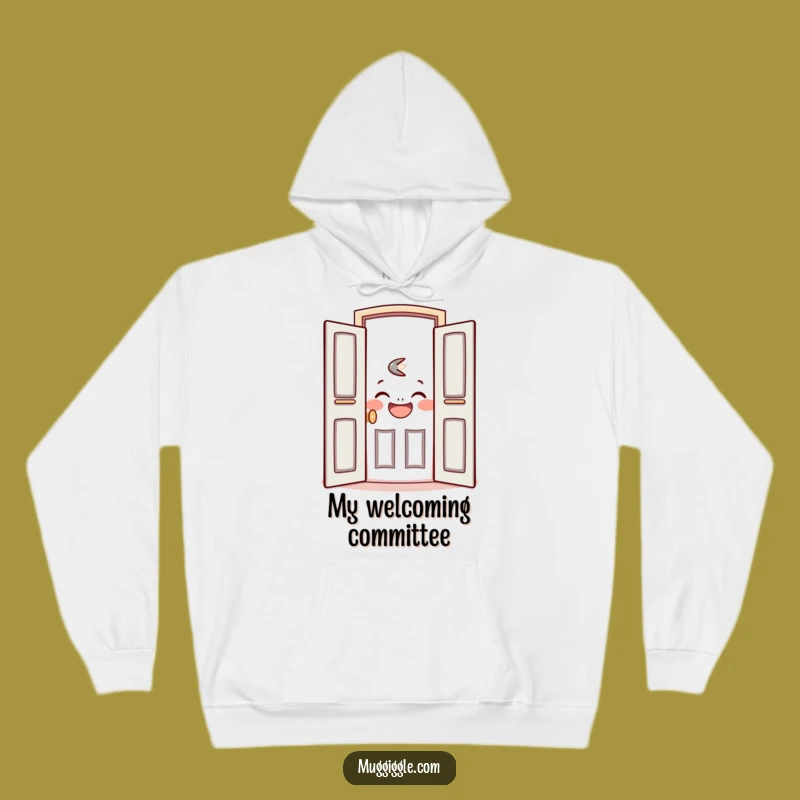 Funny Cozy Door Hoodie - Your Warm Hug Awaits!