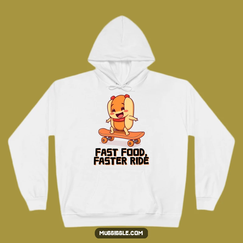 Funny Cozy Hot Dog Skateboarder Hoodie A Warm Adventure Gift