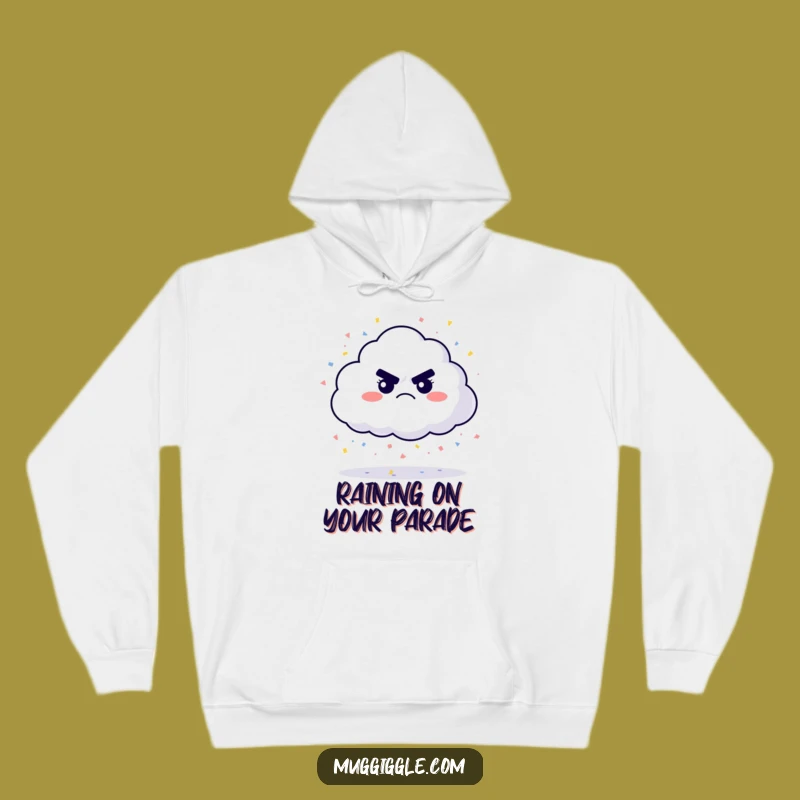 Funny Grumpy Cloud Confetti Hoodie: Cozy and Cheerful Gift
