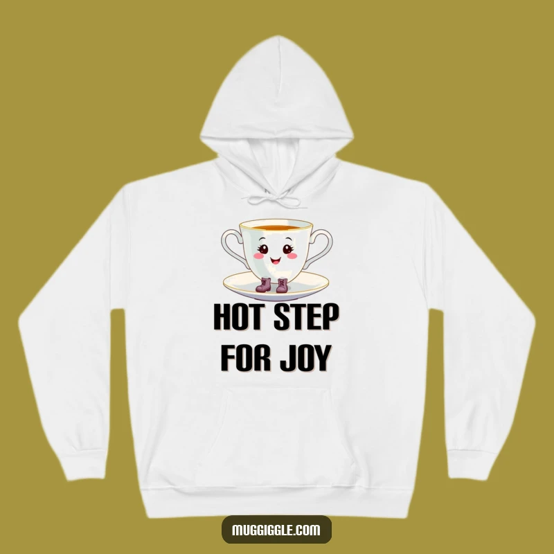 Funny Tap-Dancing Teacup Hoodie: Cozy & Whimsical Boots Sweatshirt