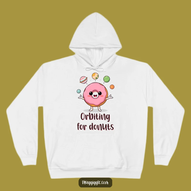 Funny Donut Planet Juggler Hoodie: Cozy Cosmic Laughs for Gift Giving