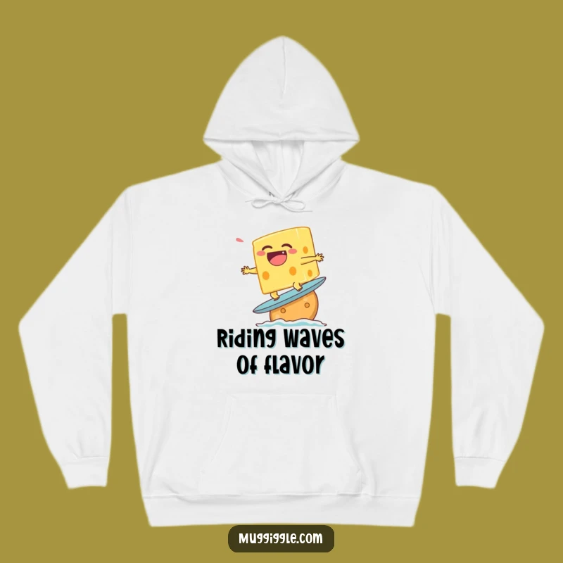Funny Surfing Cheese Hoodie - Warm Cracker Wave Design, Cozy Gag Gift