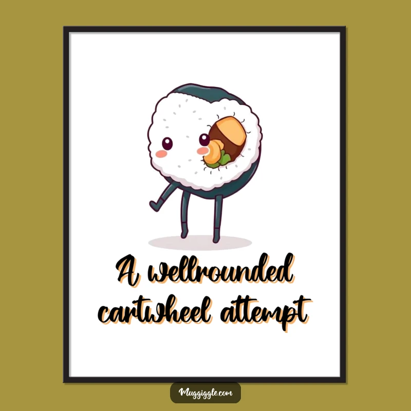 Free Printable Sushi Cartwheel Wall Art: Funny Downloadable Decor for Kitchen or Dorm