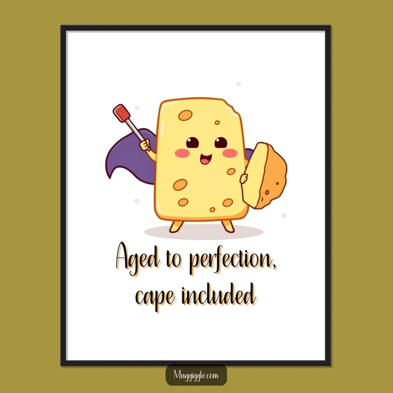 Free Printable Wall Art: Cheese Superhero - Funny Downloadable Decor