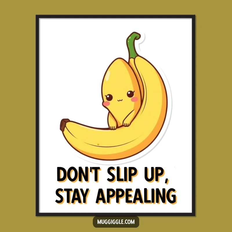 Free Printable Wall Art: Curious Banana Character, Hilarious Fruit Decor