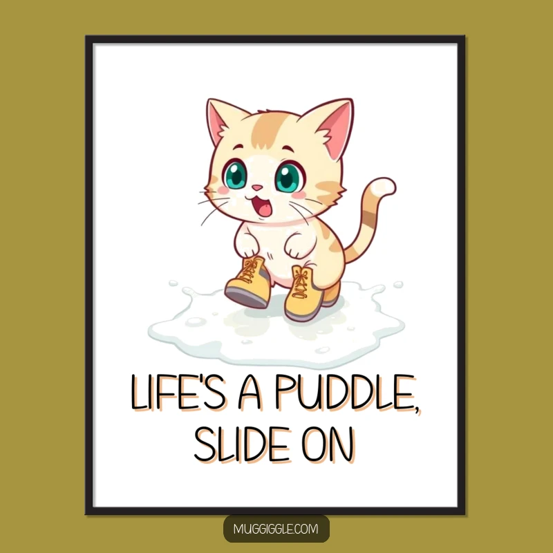 Free Printable Wall Art: Funny Cat Boots Milk Slip for Whimsical Decor!