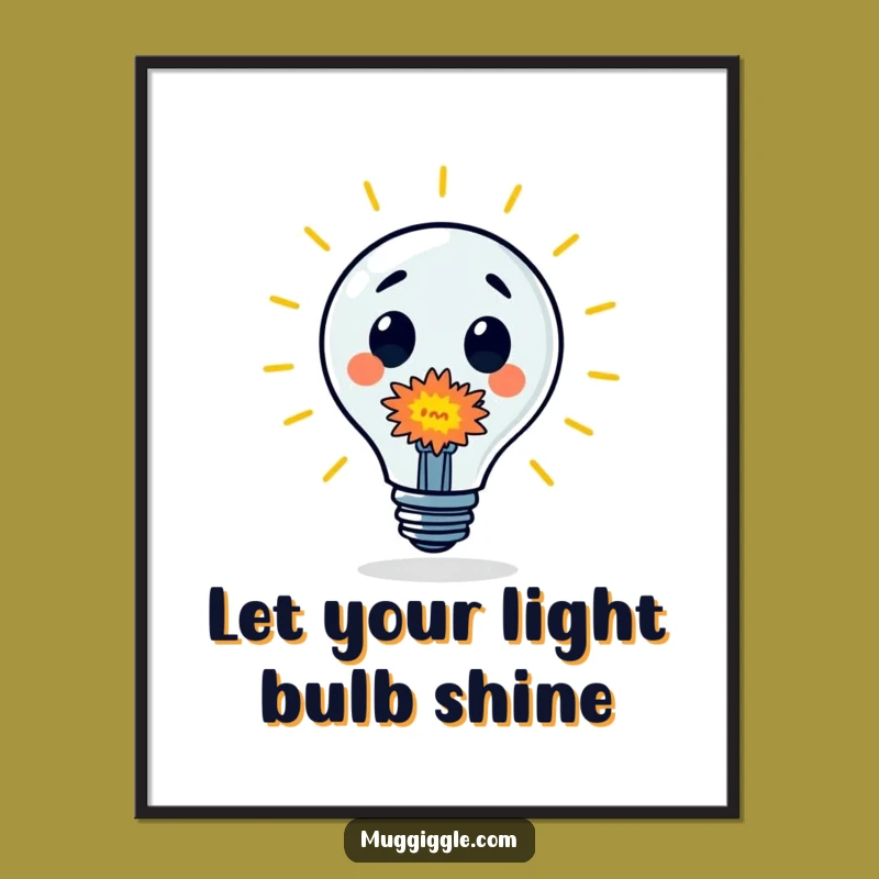 Free Printable Wall Art: Lightbulb Explosion Character, Funny Downloadable Home Decor