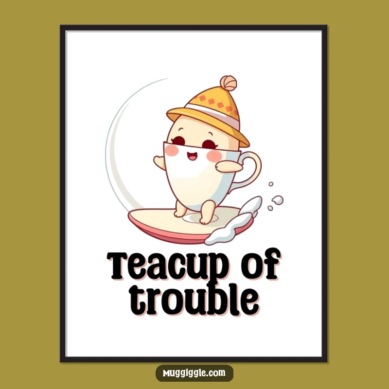Free Printable Wall Art: Teacup Bubble Surf, Whimsical Art, Funny Downloadable Decor