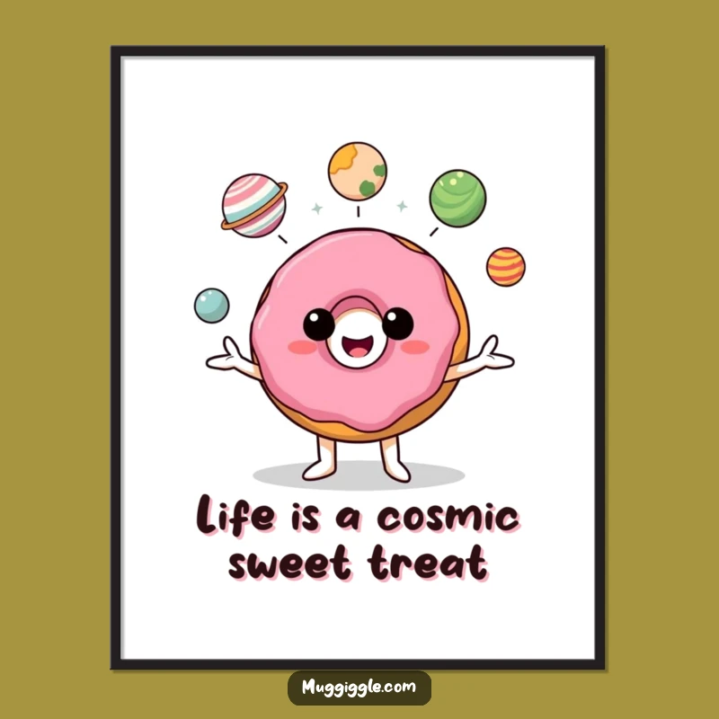 Funny Free Printable Donut Wall Art: Juggling Planets Downloadable Decor!