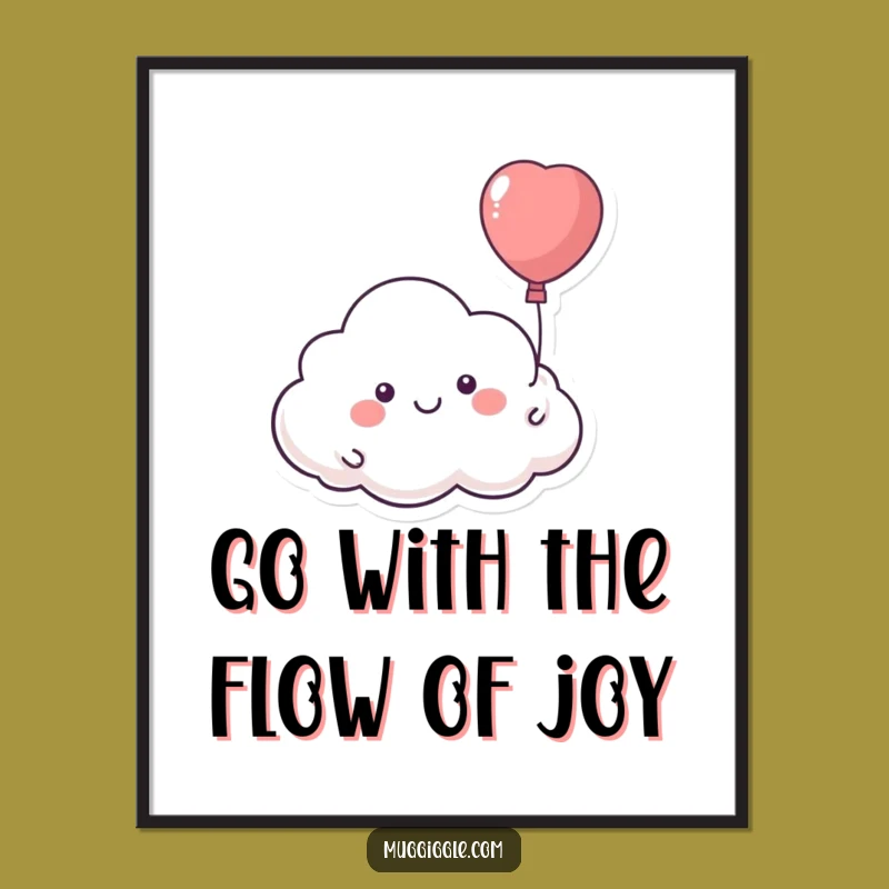 Funny Free Printable Wall Art: Cloud Balloon Adventure Downloadable Decor