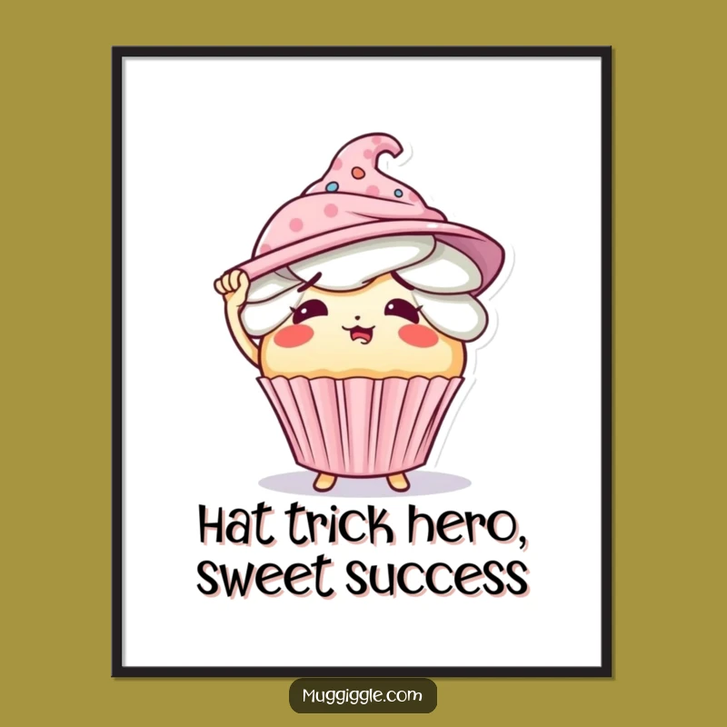 Funny Free Printable Wall Art: Flustered Cupcake Juggling Hats, Quirky Downloadable Decor