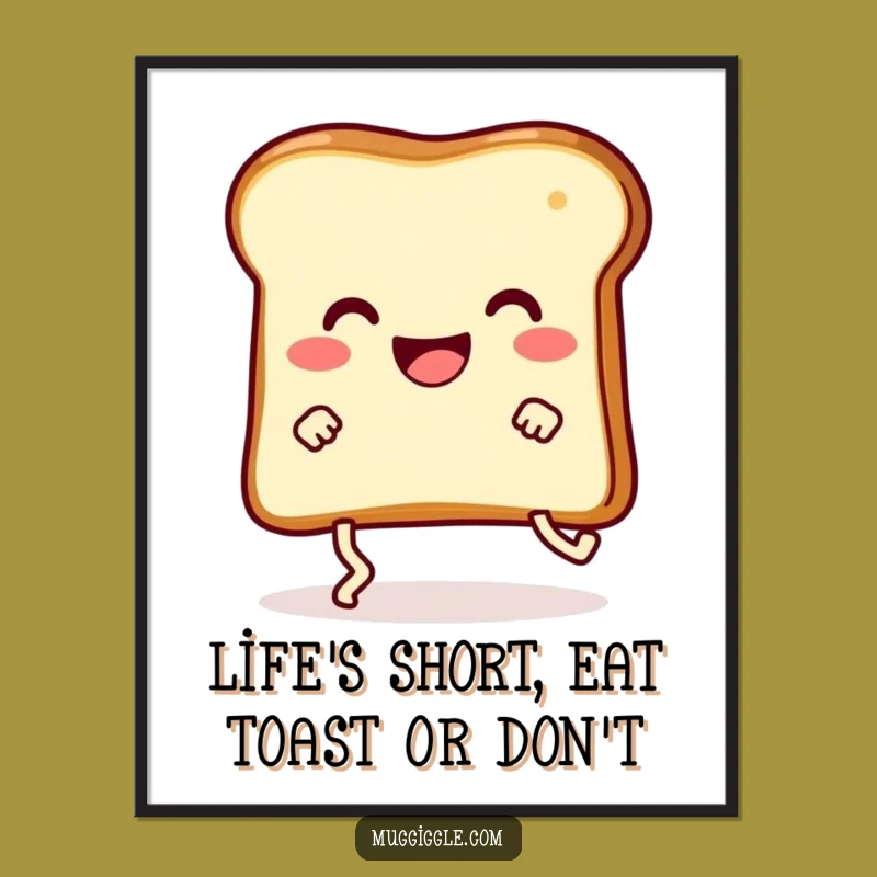 Free Printable Wall Art: Tripping Toast Character, Hilarious Foodie Downloadable Art