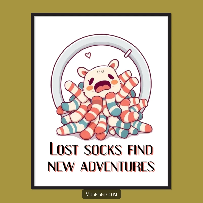 Free Printable Wall Art: Sock Laundry Portal Chaos, Quirky Downloadable Home Decor