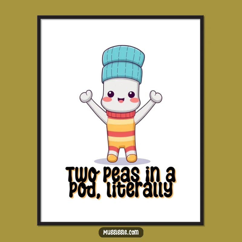 Free Printable Wall Art: Triumphant Sock Pair - Funny Downloadable Decor