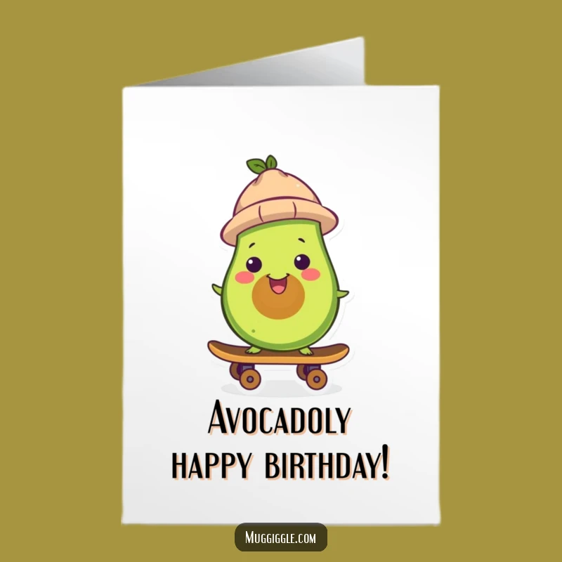 Free Printable Avocado Skateboard Birthday Card: Fun Downloadable Gift for a Cool Celebration