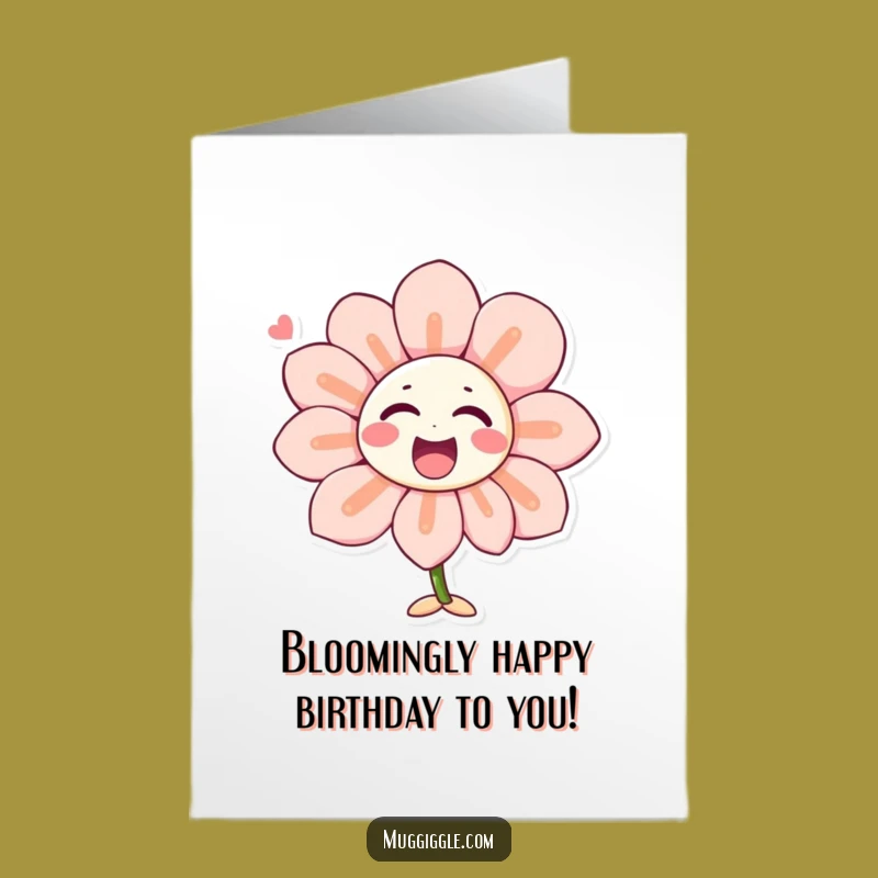 Free Printable Birthday Card: Laughing Flower Sings Birthday Joy - Funny Downloadable Gift