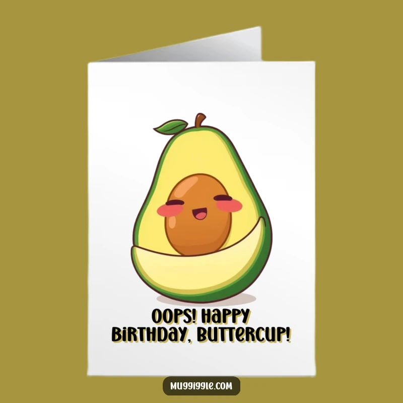Free Printable Funny Birthday Card: Clumsy Avocado for Hilarious Downloadable Gift