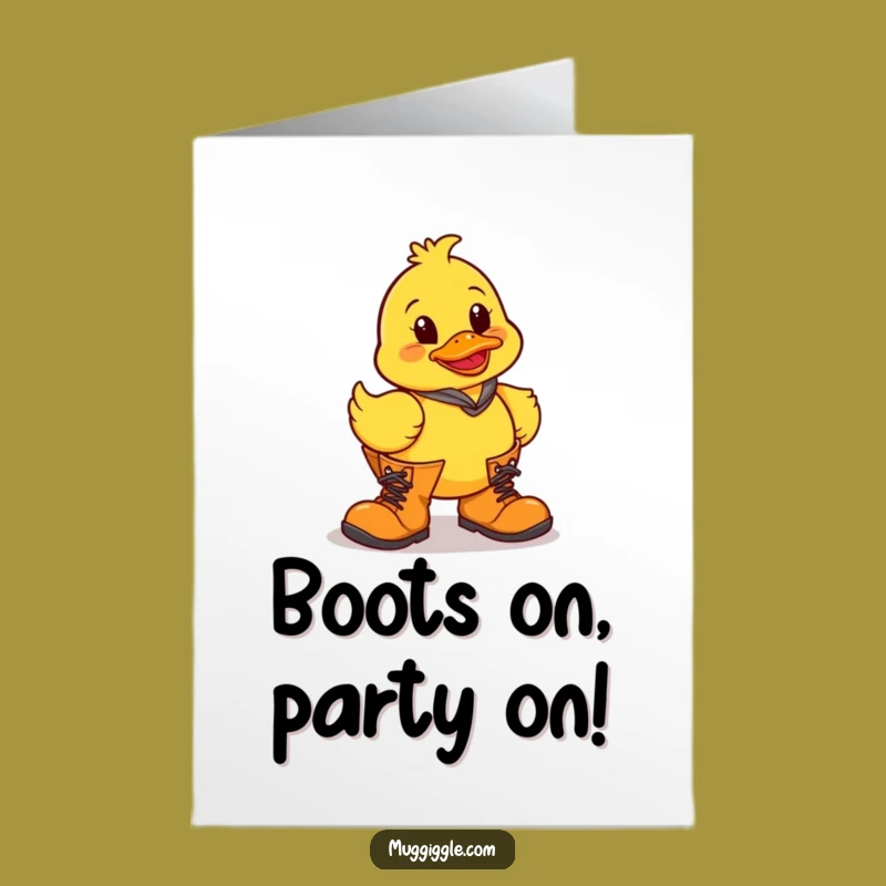 Free Printable Funny Birthday Card: Clumsy Duck Boots, Hilarious Downloadable Gift!
