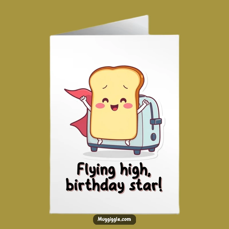 Funny Free Printable Birthday Card: Flying Toast Cape Hero - Downloadable Gift!