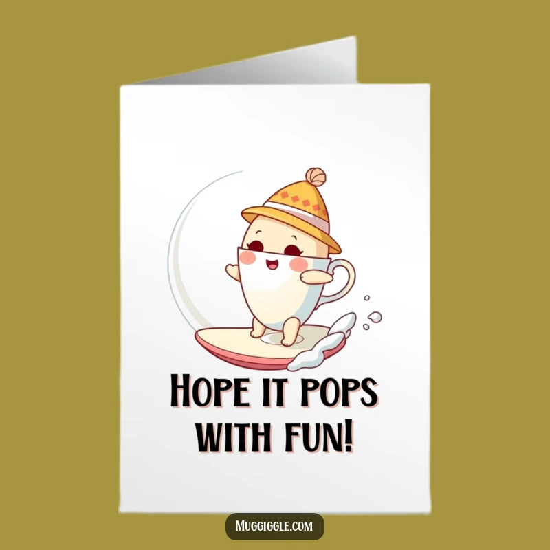 Free Printable Birthday Card: Teacup Surfer, Bubble Fun, Funny Downloadable Gift