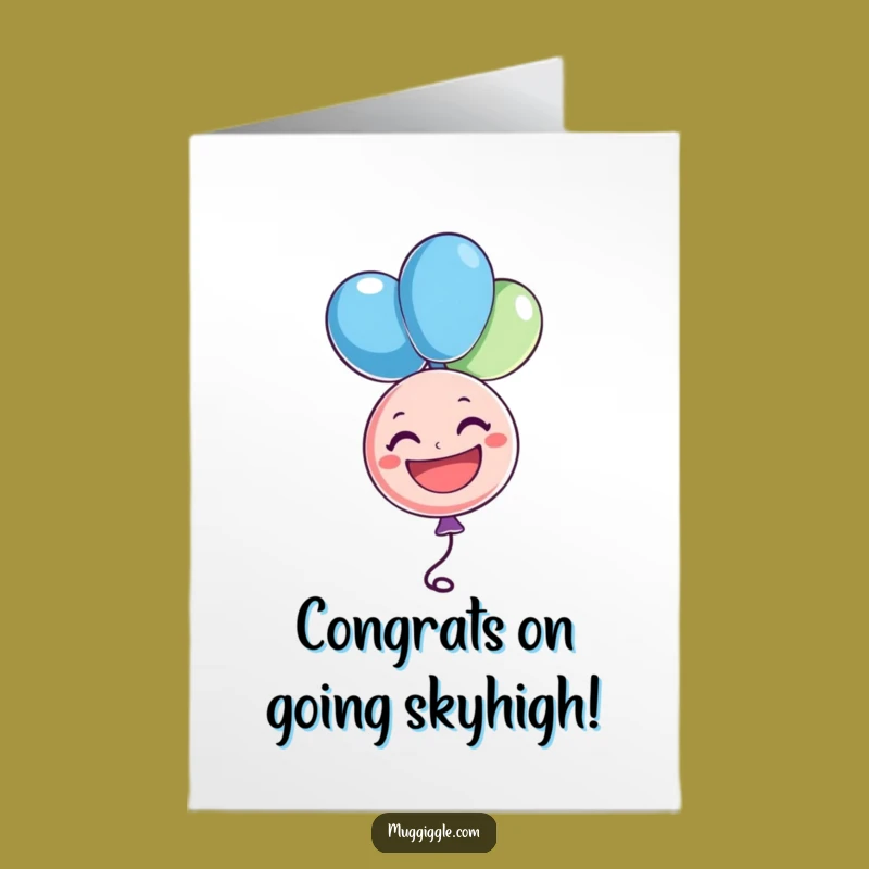 Free Printable Congrats Card - Upside Down Balloon for Cheerful Celebrations