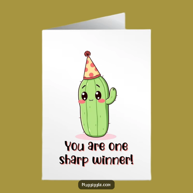 Free Printable Congrats Card: Cactus Party Surprise, Humorous Downloadable Gift for Unexpected Wins