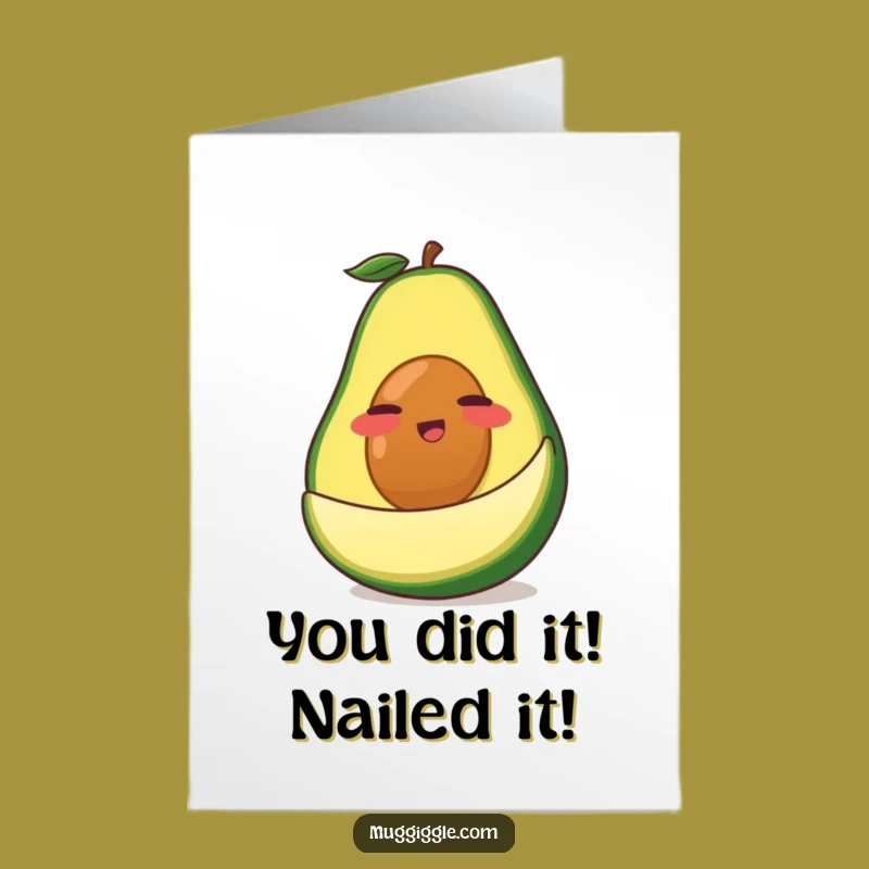 Free Printable Congrats Card: Clumsy Avocado Slip-Up for Funny Downloadable Gift