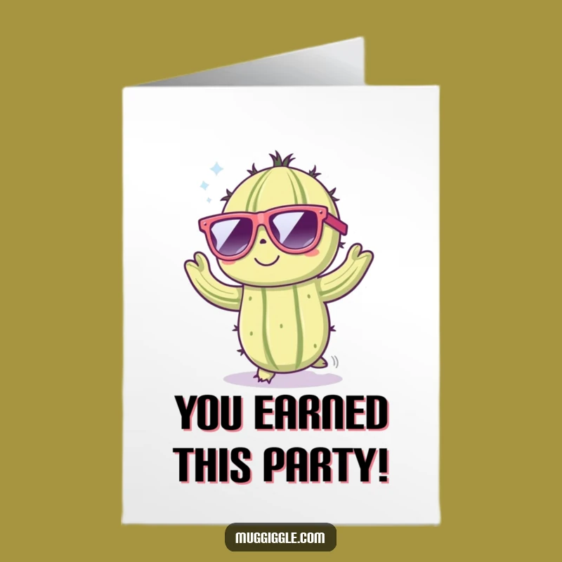 Free Printable Congratulations Card: Dancing Cactus for Your Awesome Achievement