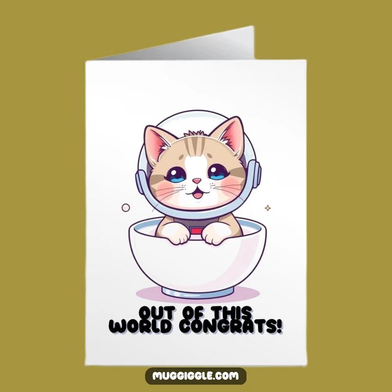 Free Printable Space Cat Congrats Card - Amusing Downloadable Gift for Big Leaguers