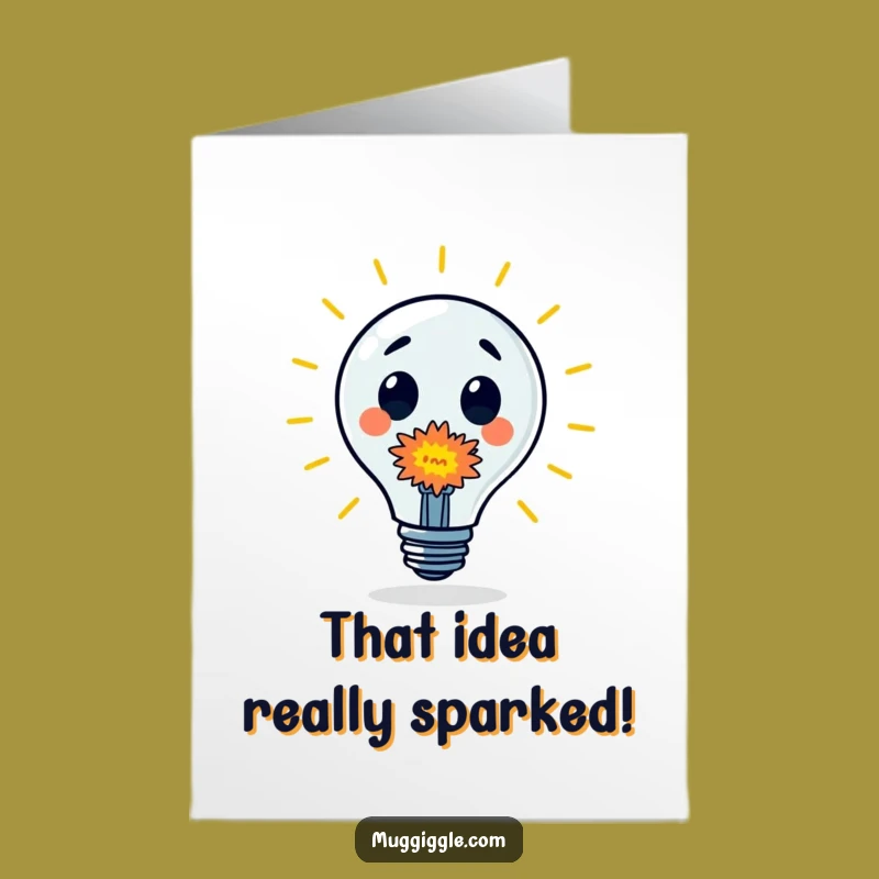 Free Printable Congrats Card: Lightbulb Explosion Character DIY Downloadable Gift