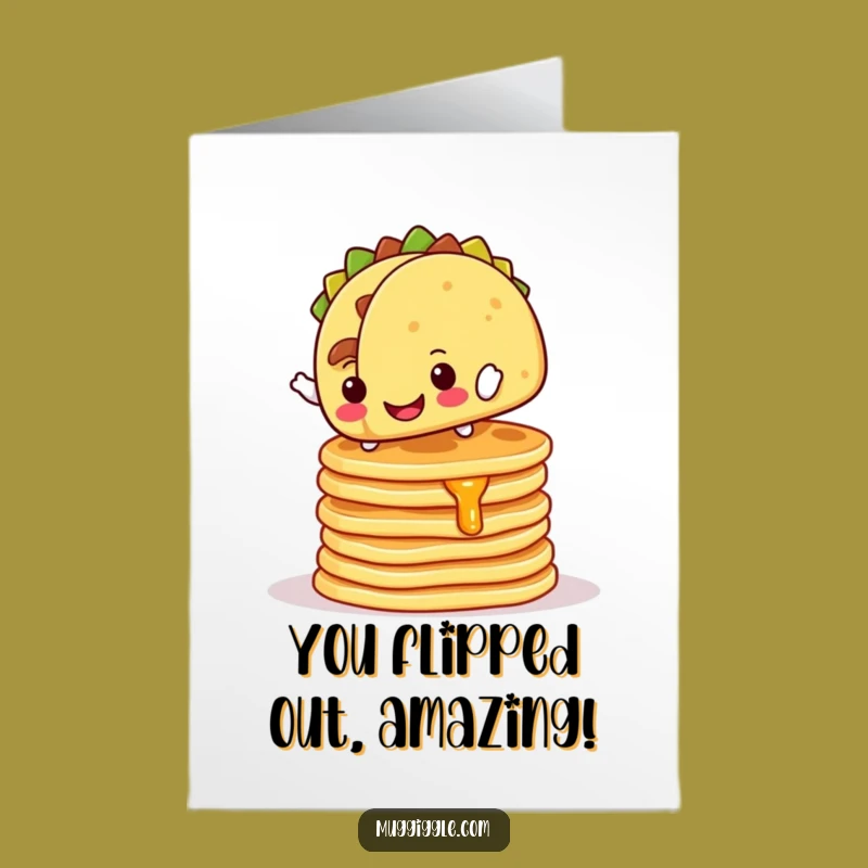 Free Printable Congrats Card: Taco's Pancake Stack for Your Big Win!