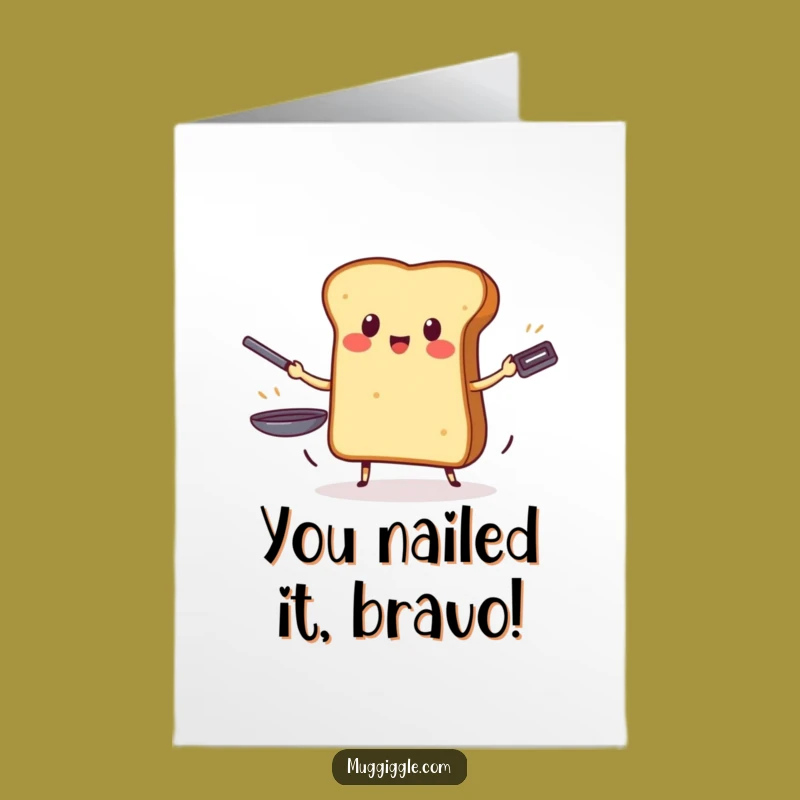 Free Printable Congrats Card: Toast Juggler Funny Achievement Downloadable Gift Idea