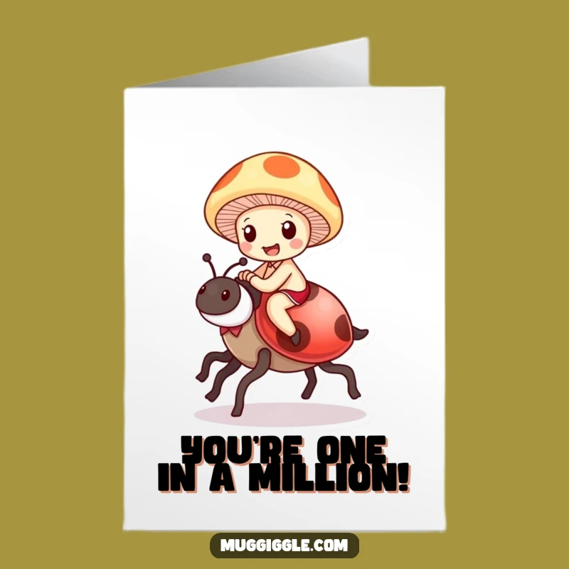 Free Printable Congrats Card: Mushroom Ladybug Ride for Joyful Downloadable Gift