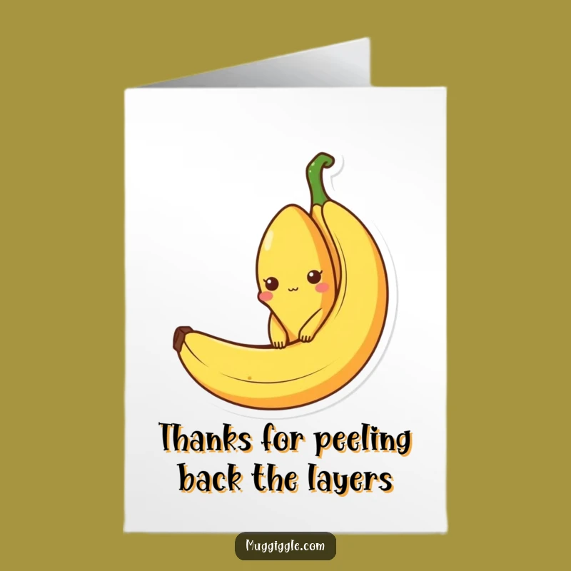 Free Printable Thank You Card: Banana Peel Surprise, Grateful Humor Design