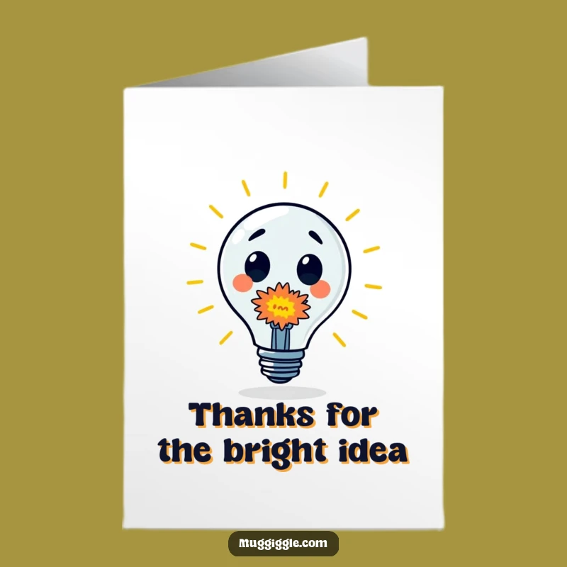 Free Printable Thank You Card: Lightbulb Explosion Character DIY Downloadable Gift