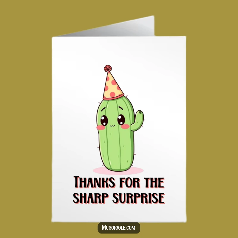 Free Printable Thank You Card: Surprised Cactus Gratitude, Heartfelt Humorous Downloadable Gift