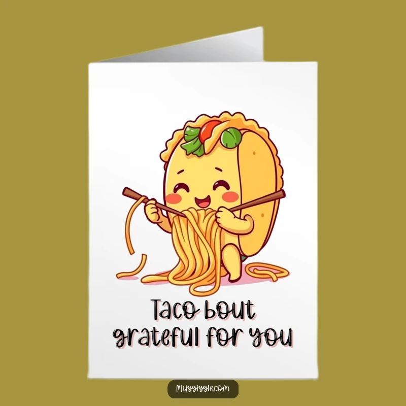 Free Printable Thank You Card: Taco Knitting Spaghetti Funny Downloadable Gift