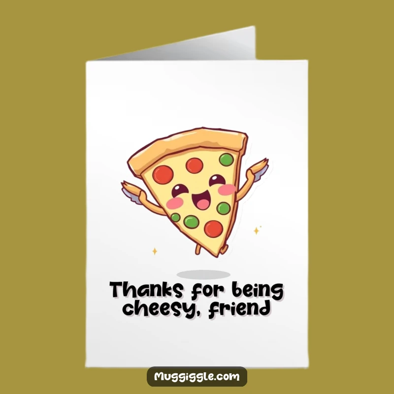 Free Printable Thank You Card: Flying Pizza, Grateful Humor Design