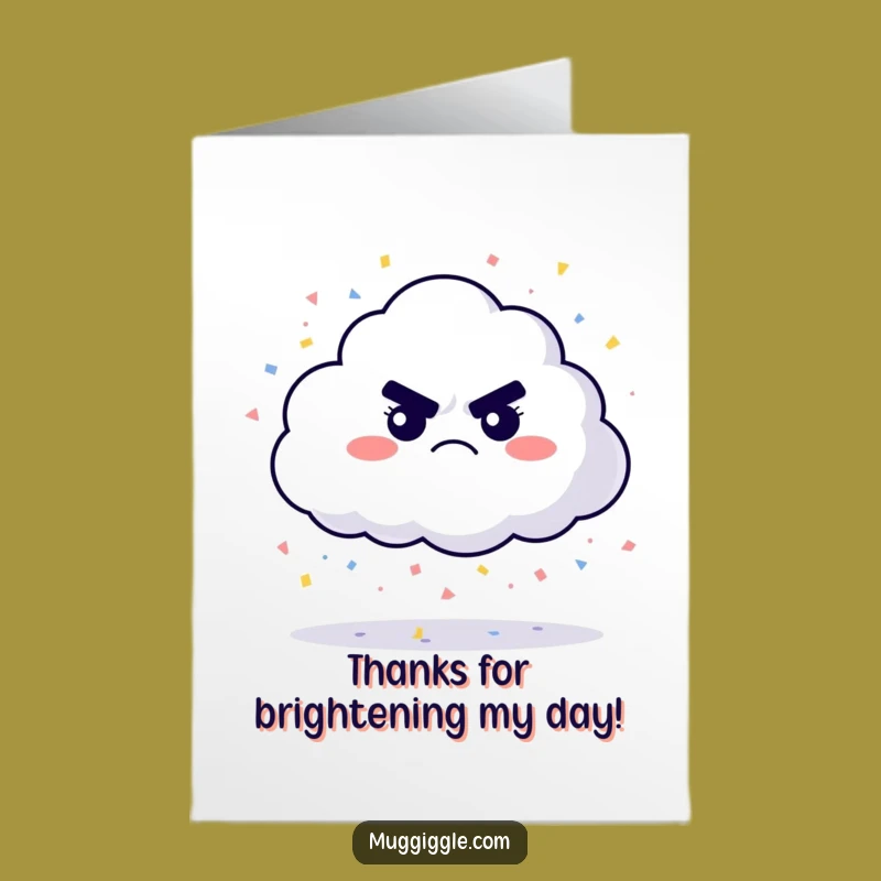 Free Printable Grumpy Cloud Thank You Card: Funny Downloadable Note with a Grumble