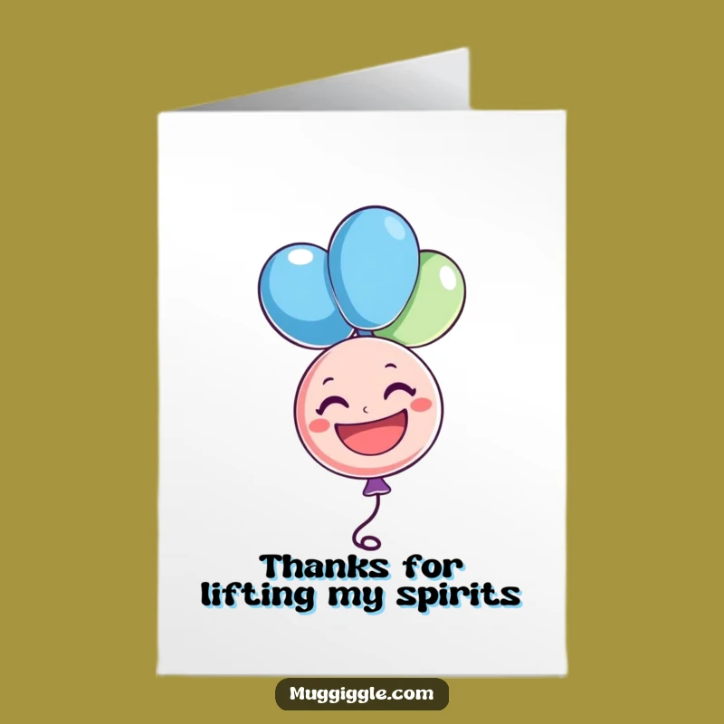 Free Printable Thank You Card - Happy Upside Down Balloon for Gratitude