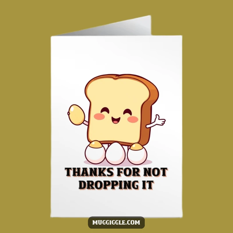 Free Printable Toast Juggling Thank You Card: Egg-ceptional Gratitude Downloadable